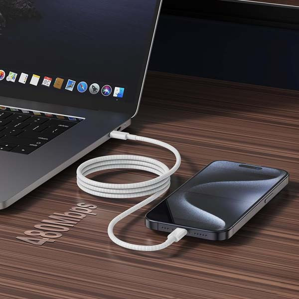Cablu date iPhone 15, 60w 1 metru, Usb C la Usb C, Type C la Type C/ iphone 16/ samsung [2]