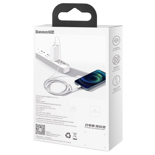 Cablu date iPhone 2metri Baseus Superior Cable USB - Lightning 2,4A 2 m White (CALYS-C02) [2]