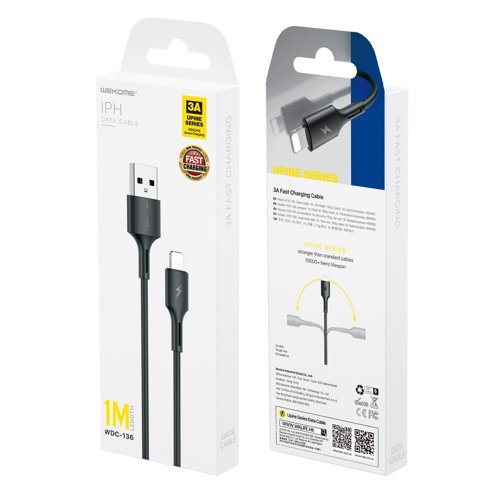 Cablu date iPhone 1m Lighting Cable  YouPin series cable USB - Lightning 3A Power Delivery 1m black [2]
