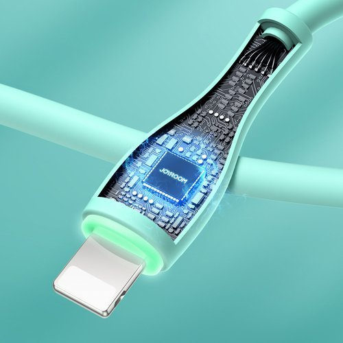 Cablu date iPhone 1m Lighting Cable  Joyroom S-1030M8 White cu LED [9]