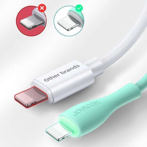 Cablu date iPhone 1m Lighting Cable  Joyroom S-1030M8 White cu LED [3]