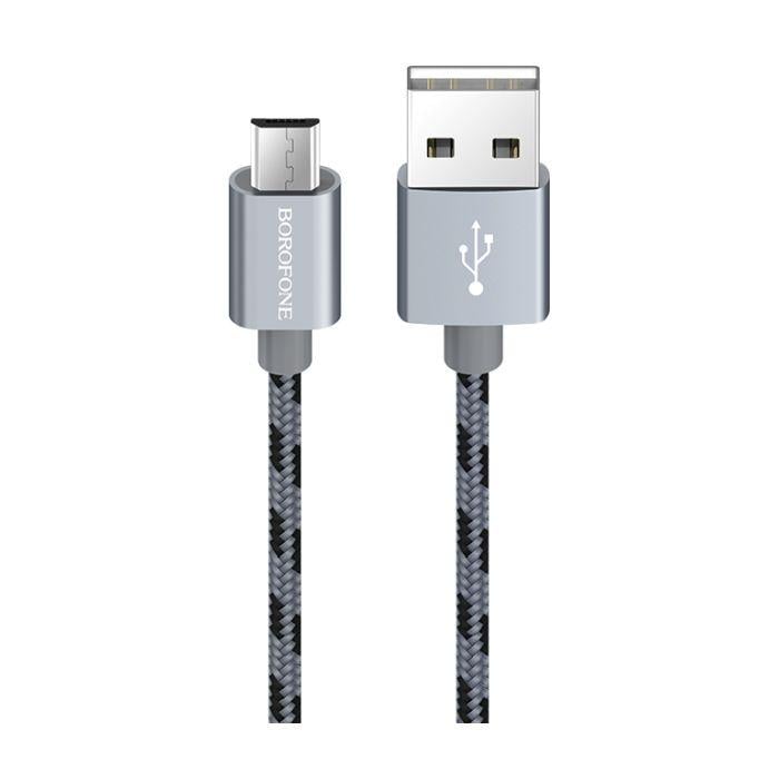 Cablu date Micro USB, Borofone Munificient BX24 micro USB 1M Silver [3]