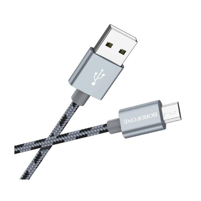 Cablu date Micro USB, Borofone Munificient BX24 micro USB 1M Silver [2]