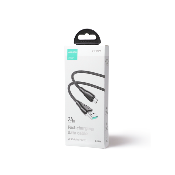 Cablu date Micro USB  2.4A Surpass Series for fast charging and data transfer 1.2 m black (S-UM018A11) [2]