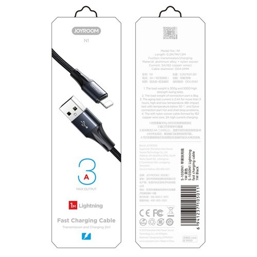 Cablu date Micro USB Micro USB Joyroom USB - micro USB cable 3 A 1 m black [2]