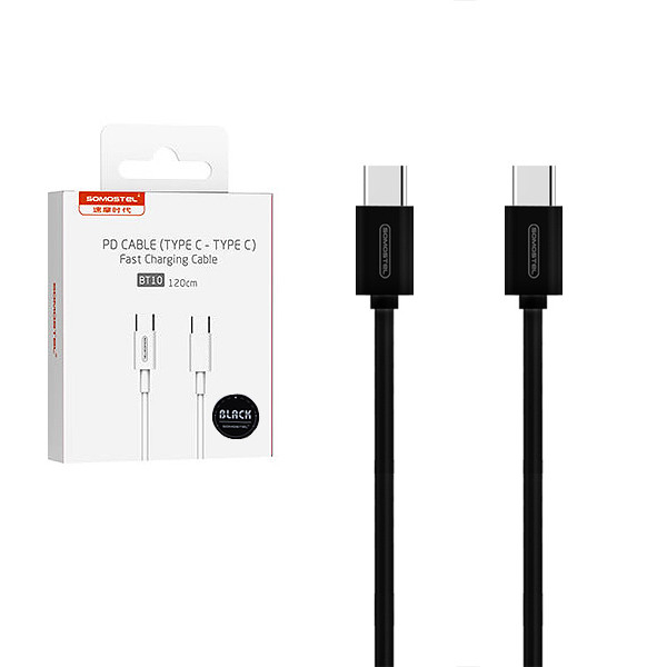 Cablu date Type C la Type-C 5A 100W 1.2m Power Delivery PD Black Powerline SMS-BT10 [2]