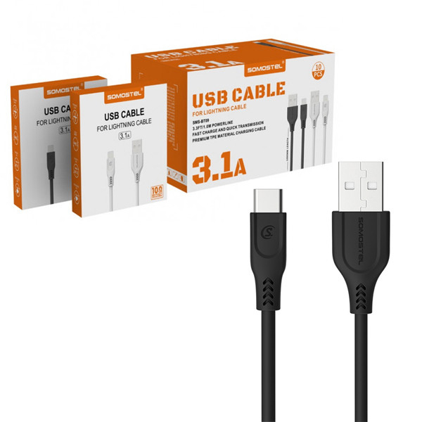 Cablu date Type C USB C 3.1A 30W 1m Quick Chahrege QC3.0 Powerline black [2]