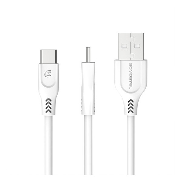 Cablu date Usb A la Type C 2A 3.1A 30W 1m Quick Charge QC3.0 White Powerline SMS-BT09 [2]