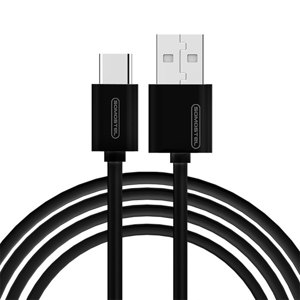 Cablu date Usb A la Type C 3.1A 30W 1.2m Quick Charge QC3.0 Black Powerline SMS-BP02 [2]