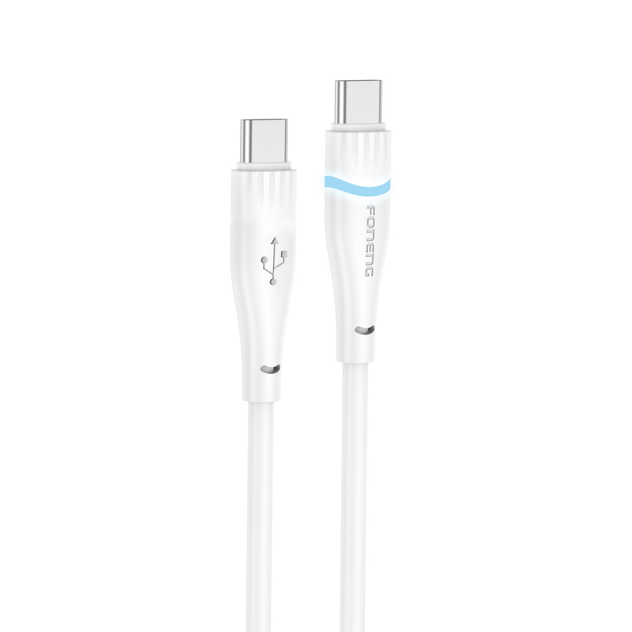 Cablu date Type C la Type C , USB-C la USB-C, 60 W,  1.2m (alb)  Foneng [2]