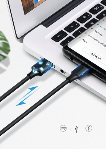 Cablu date USB Type C, Ugreen 0.5metri,  2A Negru [5]
