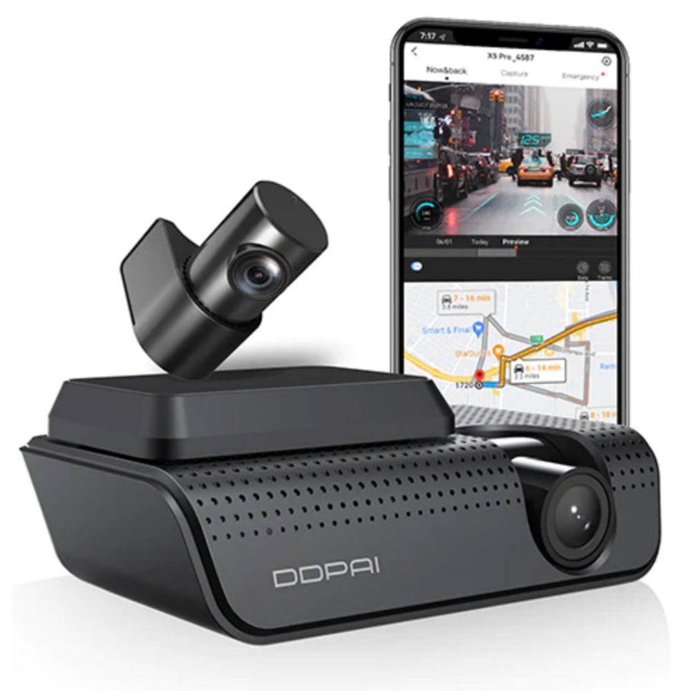 Camera auto DDPAI X5 Pro GPS DUAL, camera fata/spate, 4K, 90 fps, WiFi, Negru, CAMERA BORD AUTO [2]