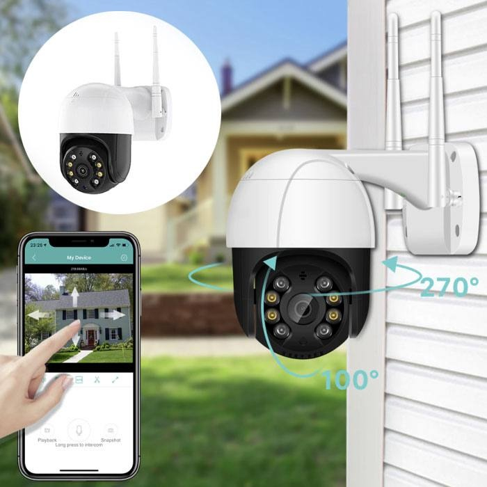 Camera de supraveghere WIFI, 8MP, exterior/interior, Ultra HD 4K, 4X zoom, rotire, leduri lumina, senzor miscare [2]