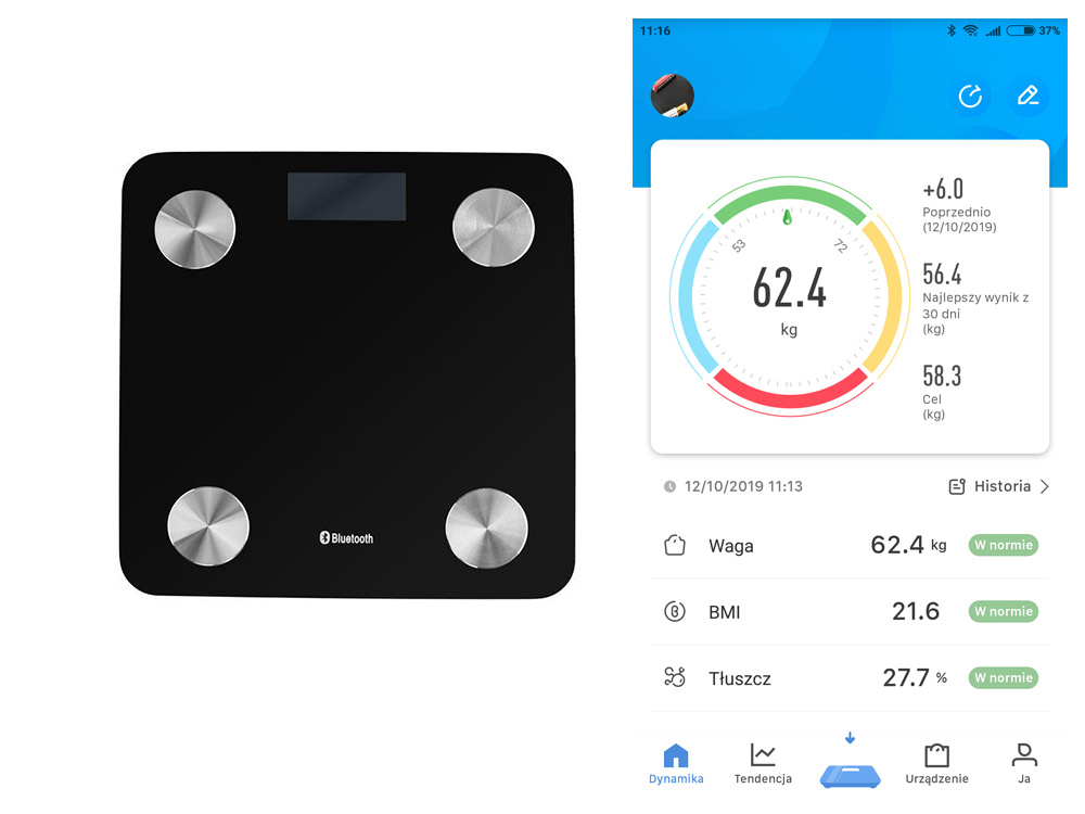 Cantar inteligent de baie Cântar analitic pentru baie inteligentă Android ios aplicație bluetooth de precizie [5]