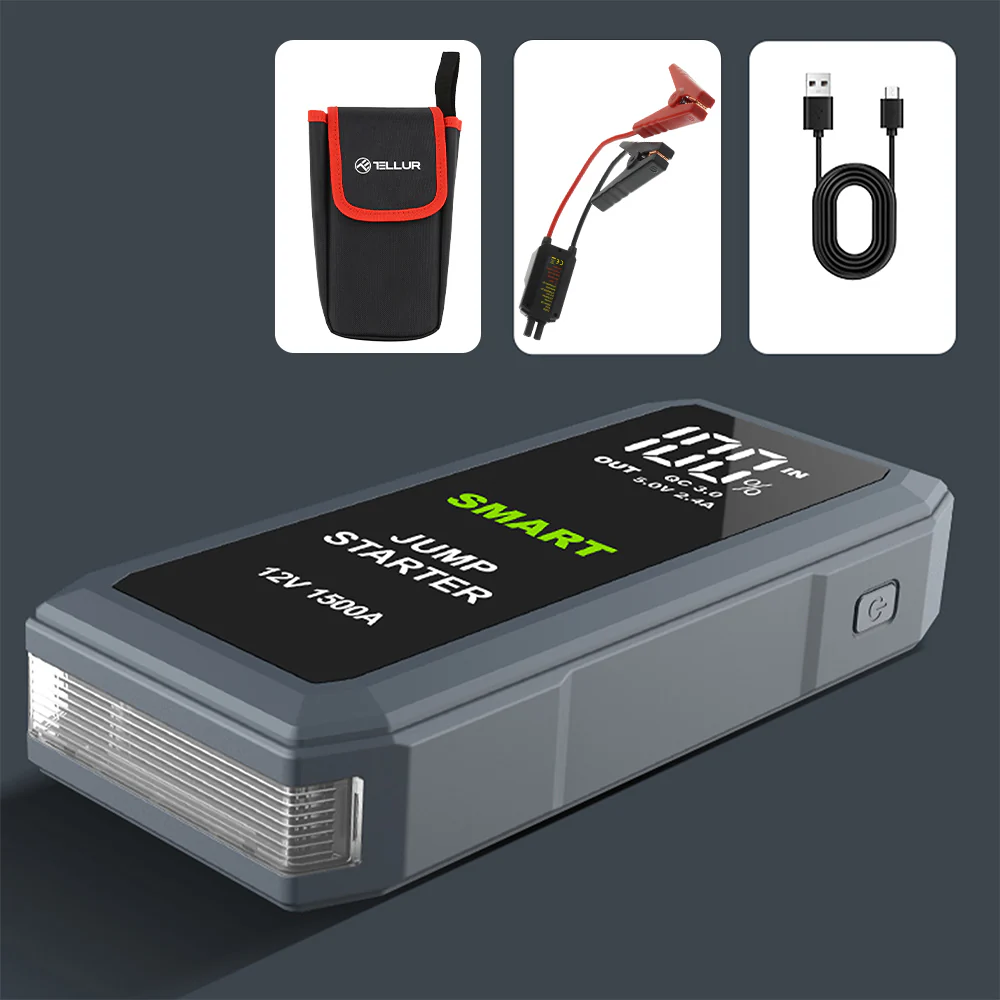 Car starter Power Bank Robot pornire motor auto 1500A, Baterie Externă, 16800mAh, lumină LED [3]