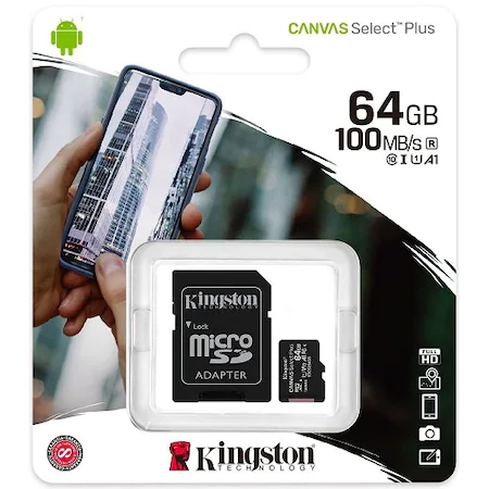 Card de memorie MicroSD Kingston Canvas Select Plus, 64GB, 100MB/s, cu adaptor [3]