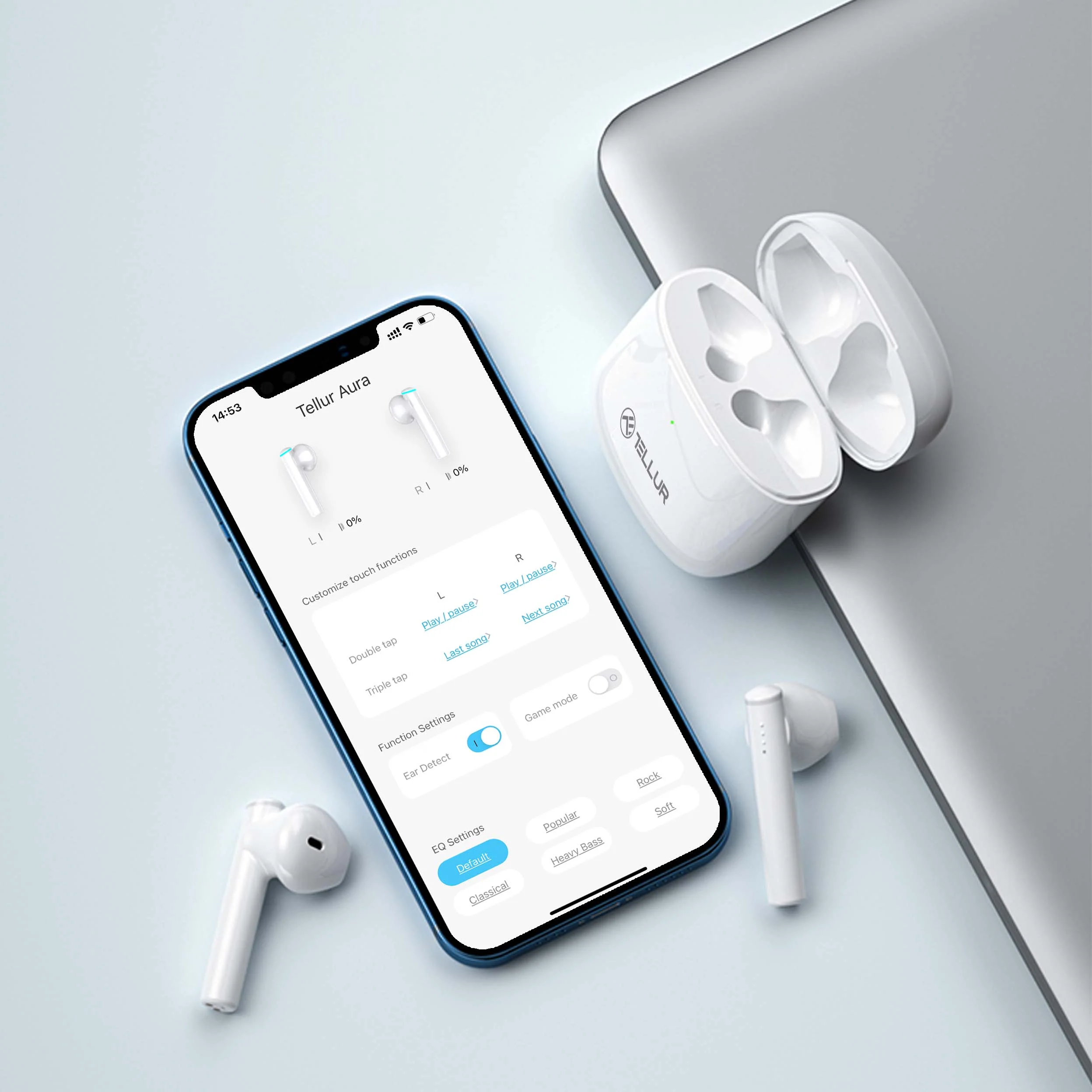 Casca Bluetooth Tellur Aura, white, Casti bluethoot [2]