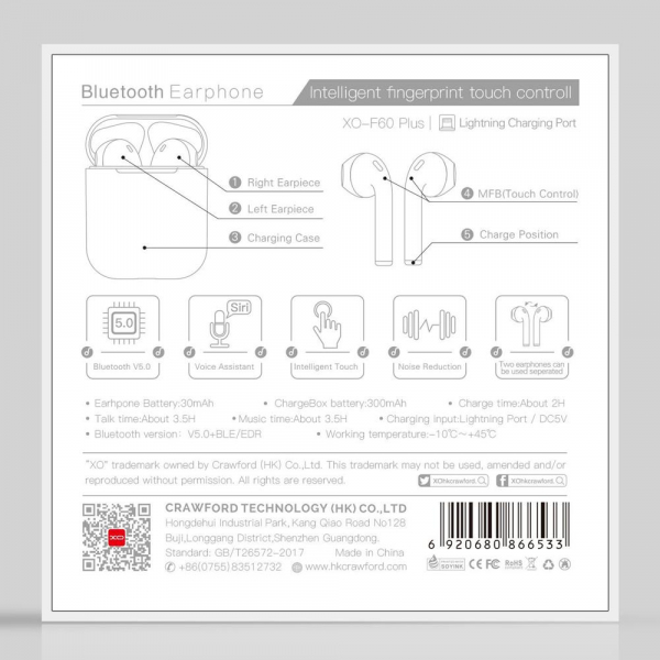 Casca Bluetooth TWS XO F60 Plus [2]