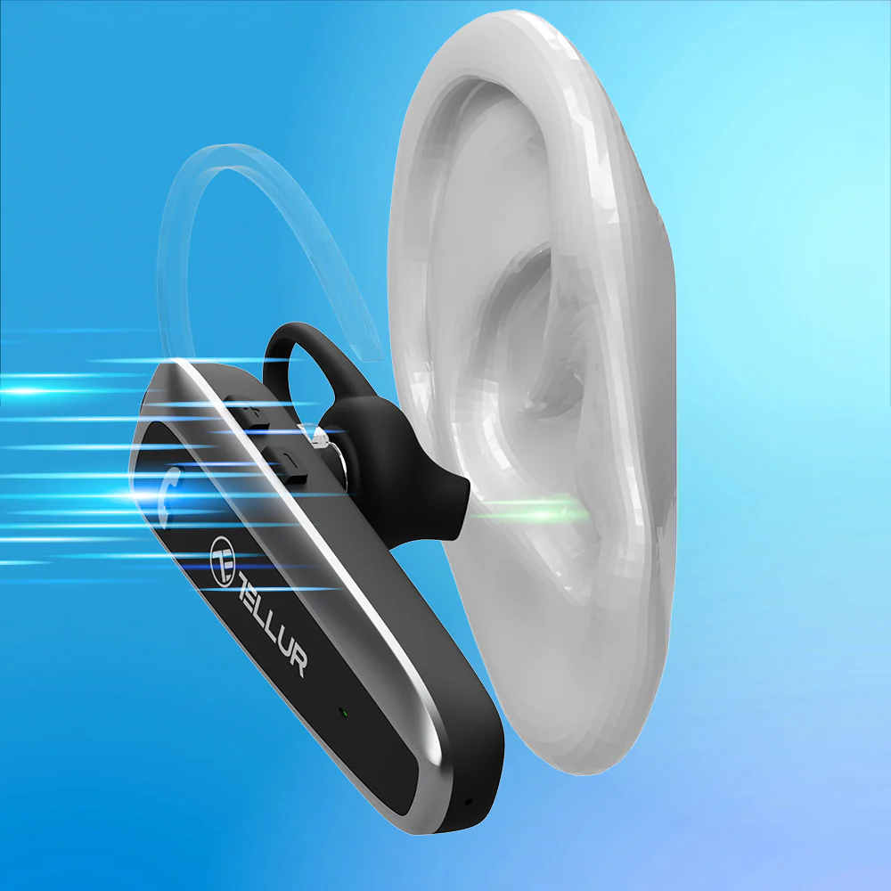 Casca Bluetooth Tellur Vox 95, pana la 20 ore timp de vorbire, conectare simultana la 2 dispozitive, compatibila IOS/Android, microfon omnidirectional cu functie de reducere a zgomotului, Negru [3]