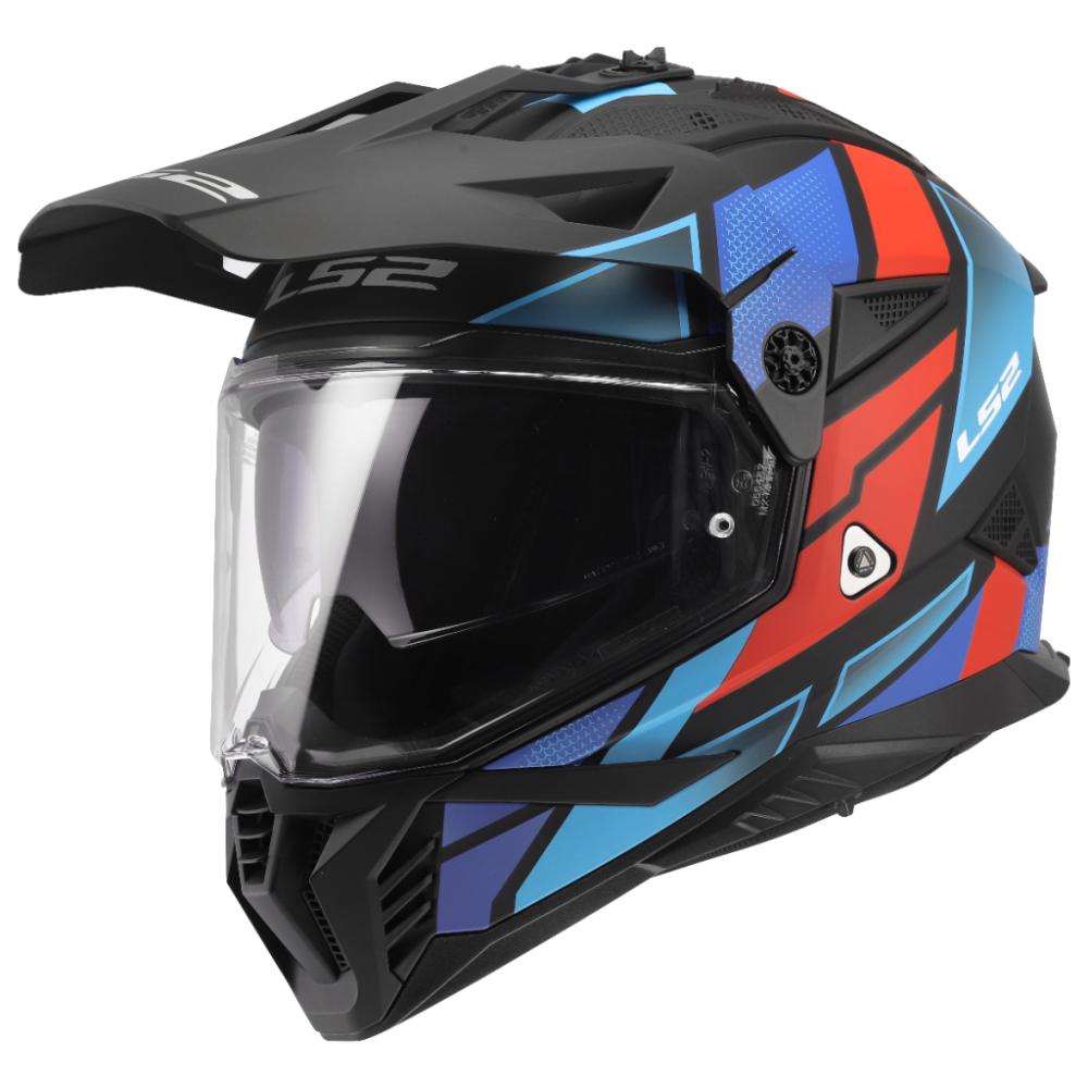 Cască Moto Adventure LS2 MX702 Pioneer II Block Black Red Blue ECE 22.06 [6]