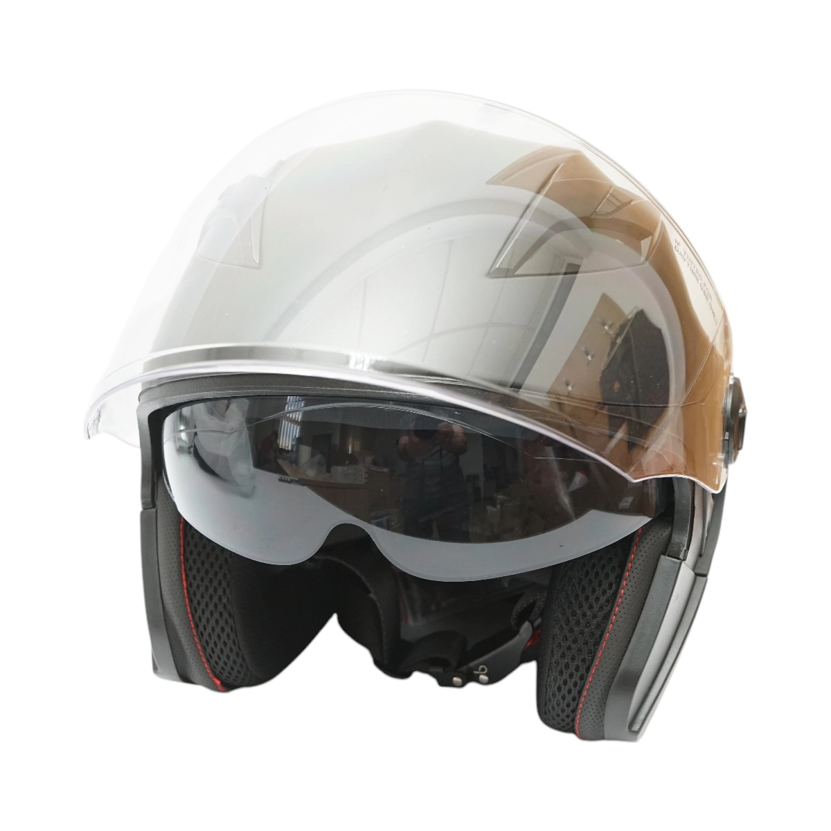Cască Moto Jet Albă L cu Vizieră și Ochelari Soare UV400 | Moka GSM [2]
