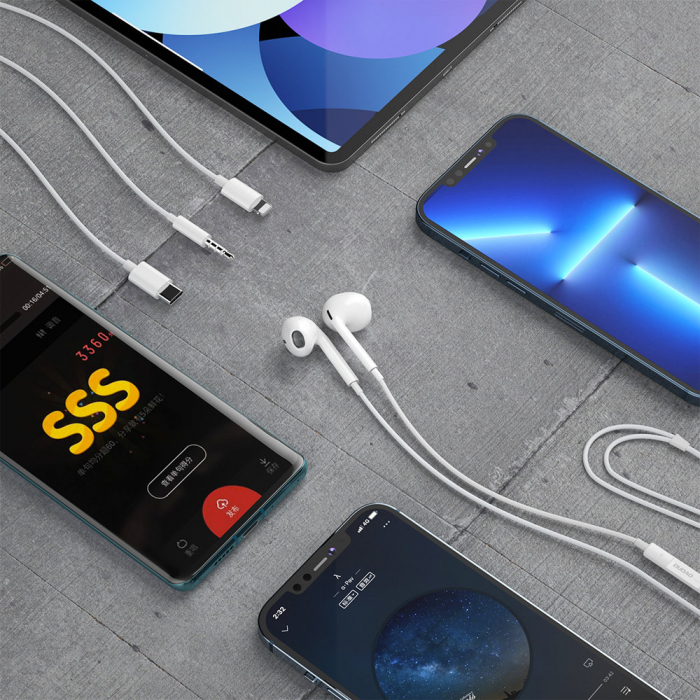 Casti iPhone cu cablu Dudao X14PROL-W1 Albe [5]