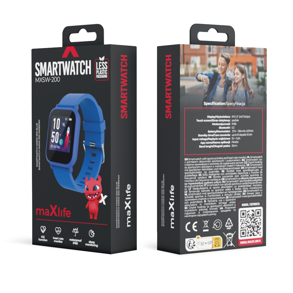 Ceas smartwatch pentru copii, Maxlife MXSW-200 blue [2]