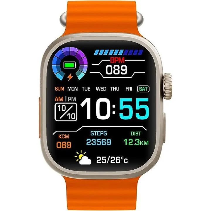 Ceas, smartwatch Ceas smartwatch cu cartela SIM specifica, Monitorizare Ritm cardiac, somn si tensiune arteriala, waterproof, Portocaliu [2]