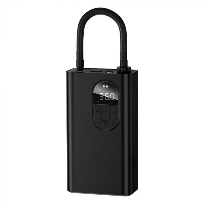 Compresor portabil Bicicleta trotineta atv / compresor auto pe baterie, 8Bar  fara fir 2500mAh 54W black (CRNL040001 [2]
