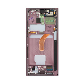 Original Display Samsung Galaxy S22 Ultra S908 cu rama, Burgundy [3]