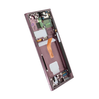 Original Display Samsung Galaxy S22 Ultra S908 cu rama, Burgundy [2]