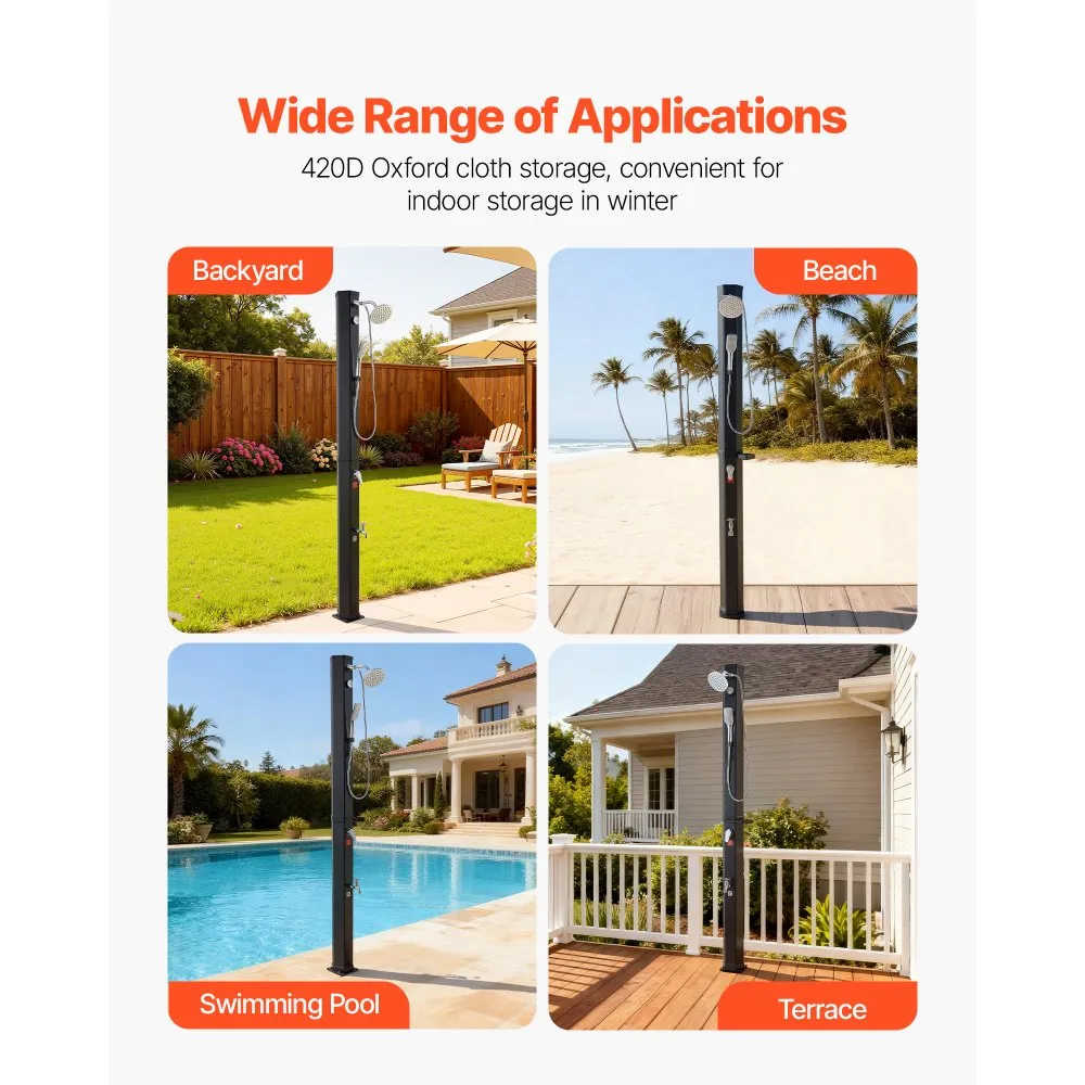 Dus solar exterior VEVOR 40L apa calda rece piscina gradina [8]