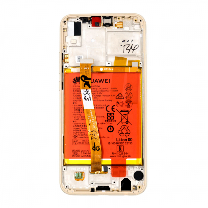 Ecran Display Huawei P20 Lite Service Pack + Rama + Acumulator + difuzor Original GOLD [3]