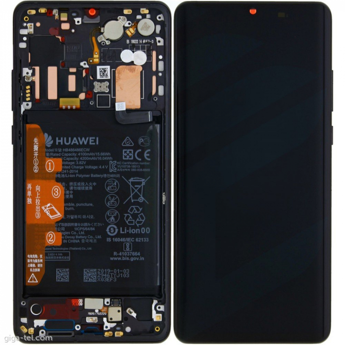 Ecran Display Huawei P30 Pro cu Rama NegruHuaweOriginal Service Pack