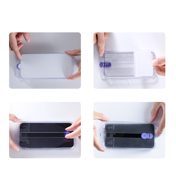 Folie sticla iPhone 14 Pro Full Glue cu kit montaj Joyroom Knight [3]