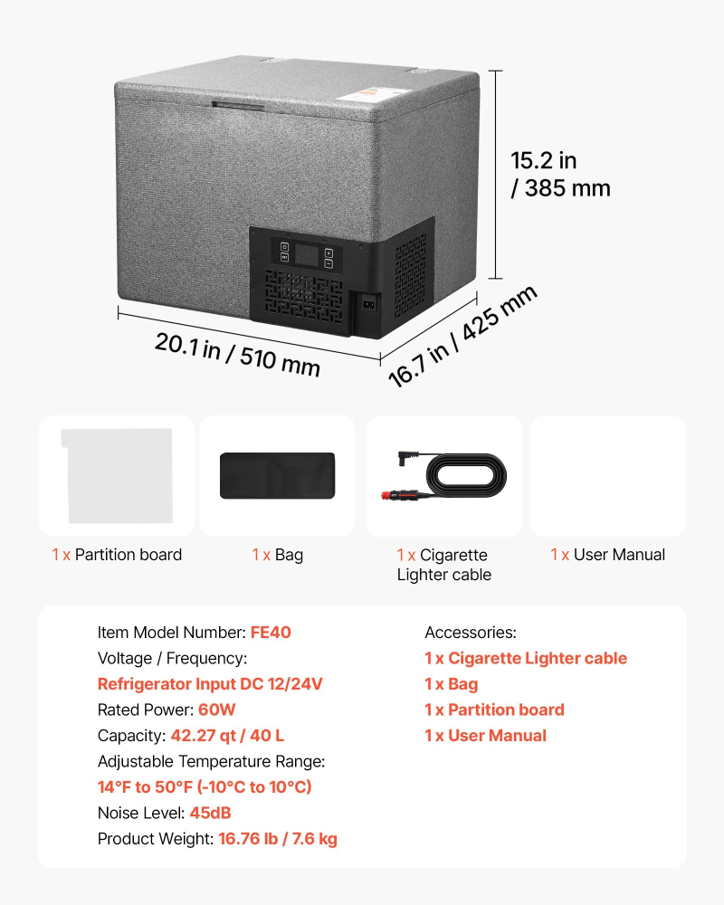 Frigider auto portabil cu compresor 40L 12V 24V control aplicație pentru camping și off-road [7]
