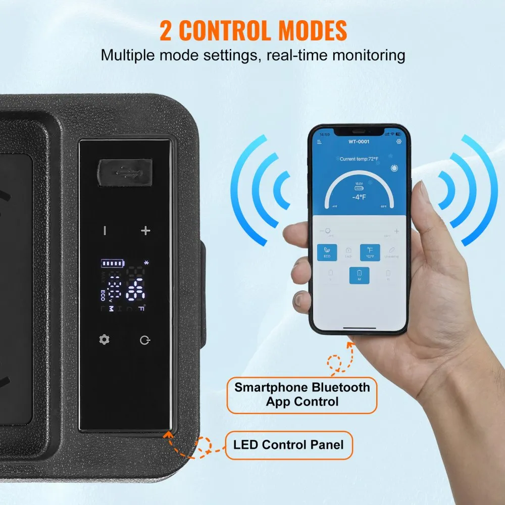 Frigider auto portabil cu compresor 8L 12V 24V 230V congelare -20°C Bluetooth [3]
