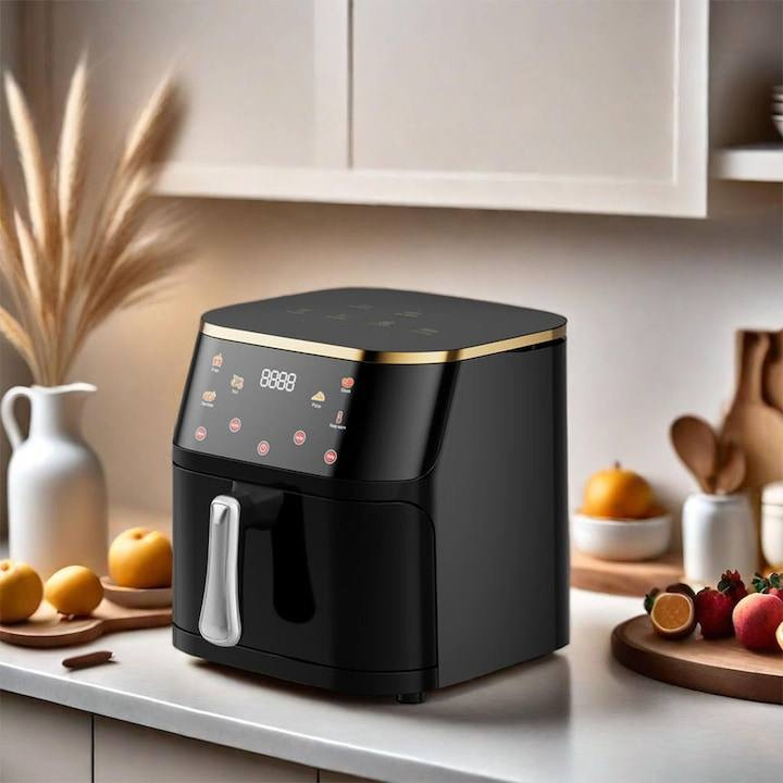 Friteuza cu aer cald 10L, XXL Digital Air Fryer, Gatire fara ulei, 2400 W, 6 programe presetate, Afisaj digital, Negru [2]