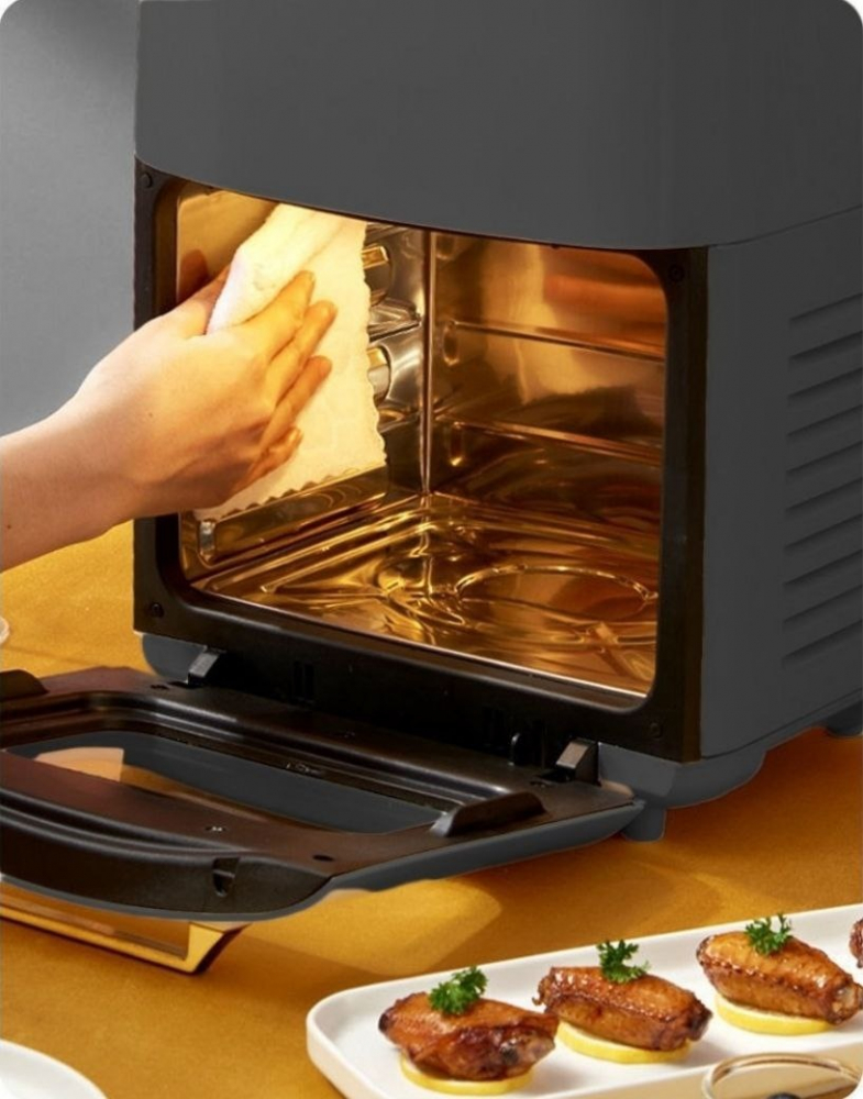 Friteuza digitala cu aer cald SELANI 15 L, Air Fryer Optiune Sanatoasa-fara ulei, Puternica 1400W, Incapatoare 37 x 37 x 29 cm, Negru [3]