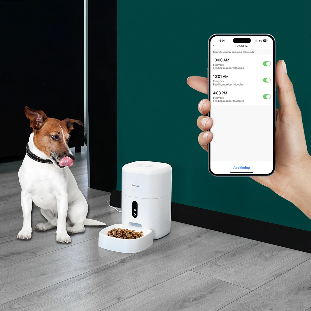 Hrănitor inteligent pentru animale de companie cu camera video , aplicatie telefon, WiFi, cameră UltraHD, 4L, alb, pisici, caini [1]