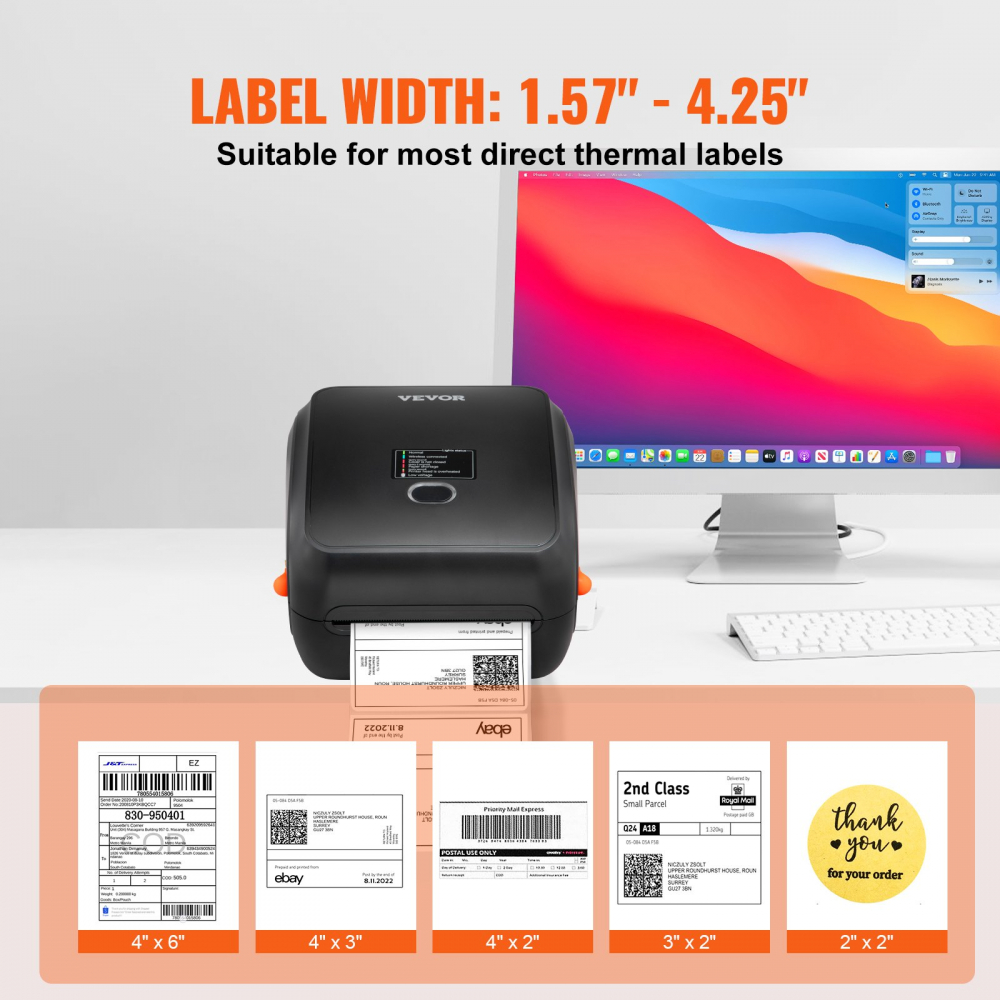 Imprimanta termica etichete, awb-uri, 4x6 300DPI USB/Bluetooth for Amazon eBay Etsy UPS [5]