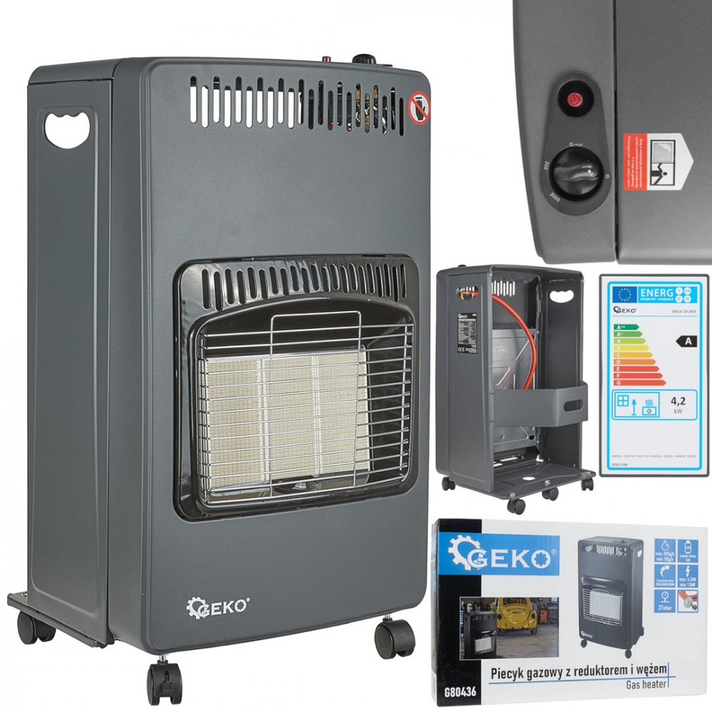 Incalzitor pe gaz de interior 4,2 kW cu reductor și furtun tip 2 [1]