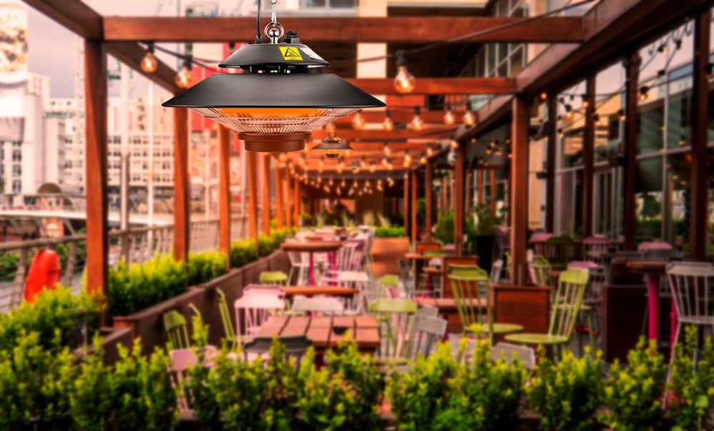 Incalzitor cu montare pe tavan 1500W, cu telecomanda, IP44, lampa cu halogen / Incalzitor terasa  Horeca [2]