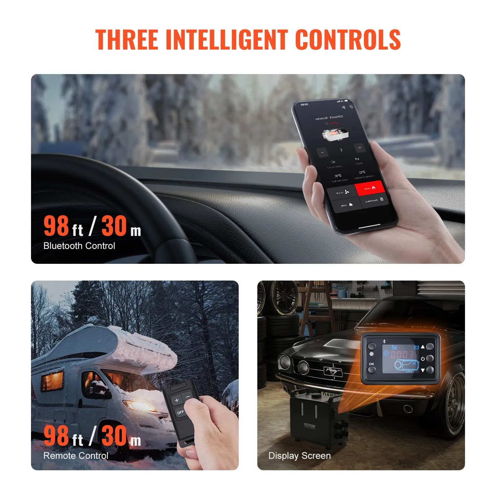 Încălzitor staționar Sirocou Webasto 8 kW 12V-220V cu 4 ieșiri și senzor CO₂ + alarmă Bluetooth [4]