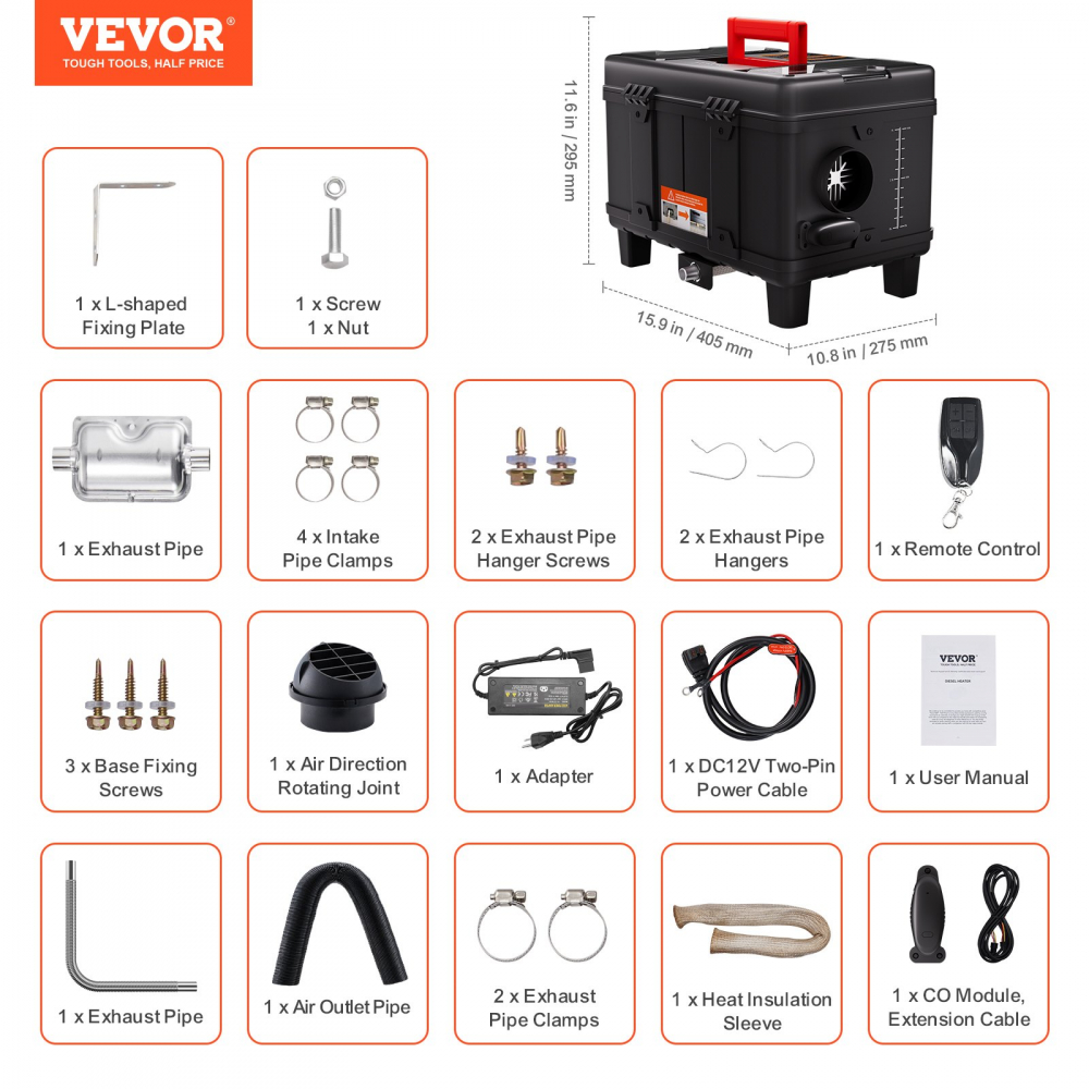 Incalzitor stationar, sirocou 12V, 24V, 220v ,Incalzitor aer pe motorina , 8KW,cu Telecomanda, Bluethoot, In cutie RZR, Maverick, Can Am, Polaris [5]
