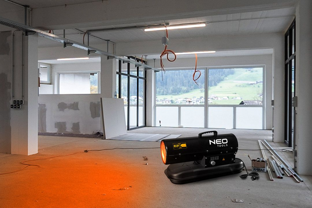 Incalzitor industrial cu motorina 20kW, rezervor 19L, consum 1.9L/h, fara roti, flux aer 550m3/h [2]