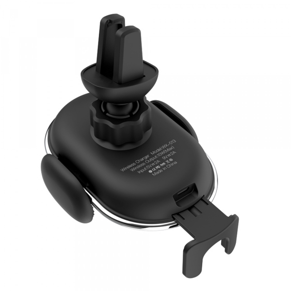 Suport auto cu incarcare wireless XO Car holder with wireless charger WX013 black 10W [2]