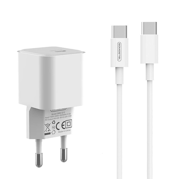 Incarcator cu cablu Type C, 3.6A 20W 1m Power Delivery PD White SMS-Q10 [2]