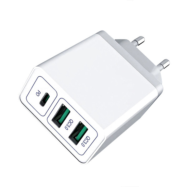 Incarcator USB + Type C 30w, Quick Charge 3.0, alb [1]