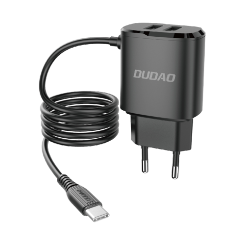Incarcator Dudao cu cablu Type C + 2x  USB wall charger with built-in USB Type C 12 W [1]